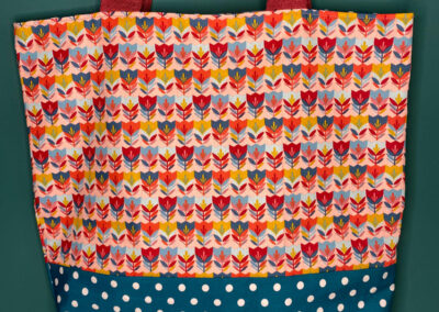 Wendetasche Blumen Türkis